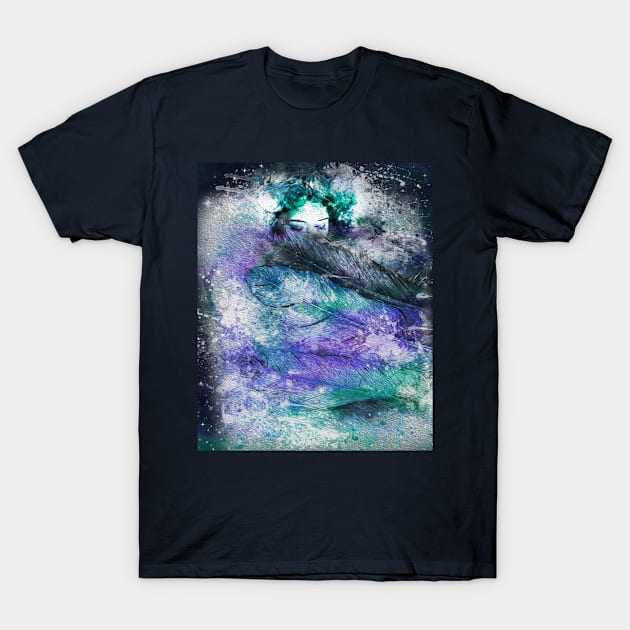 Flying Towards the Inner Sky - Powerful Cosmic Woman T-Shirt by MONLart